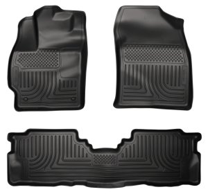Toyota Prius v Floor Liners - Front + Rear - Husky Liners - WeatherBeater - Black - 2012